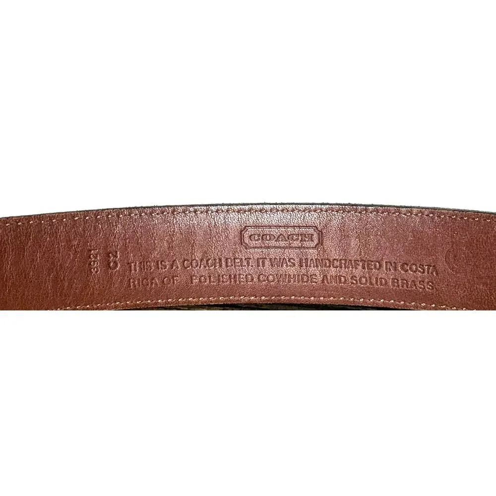 Coach Brown Leather Belt Solid Brass Buckle Costa Rica